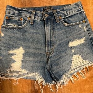 Abercrombie & Fitch Blue Distressed Jean Shorts